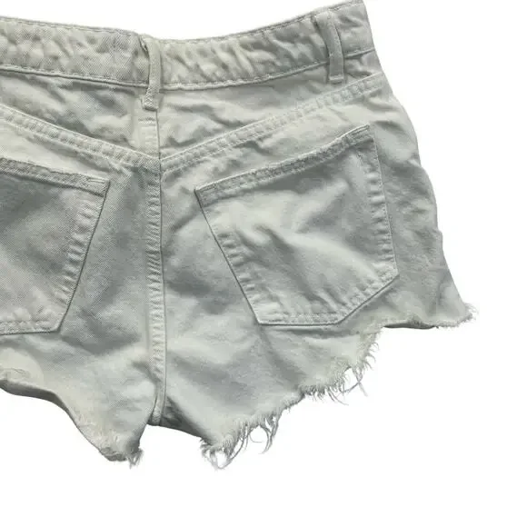 Zara Cut Off Shorts Womens Beach Casual Size 4 White - Picture 10 of 13